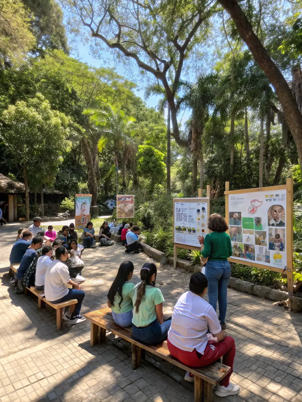 A diverse group of community members participating in a CGO-led workshop on sustainable development practices, showcasing collaborative learning and engagement.