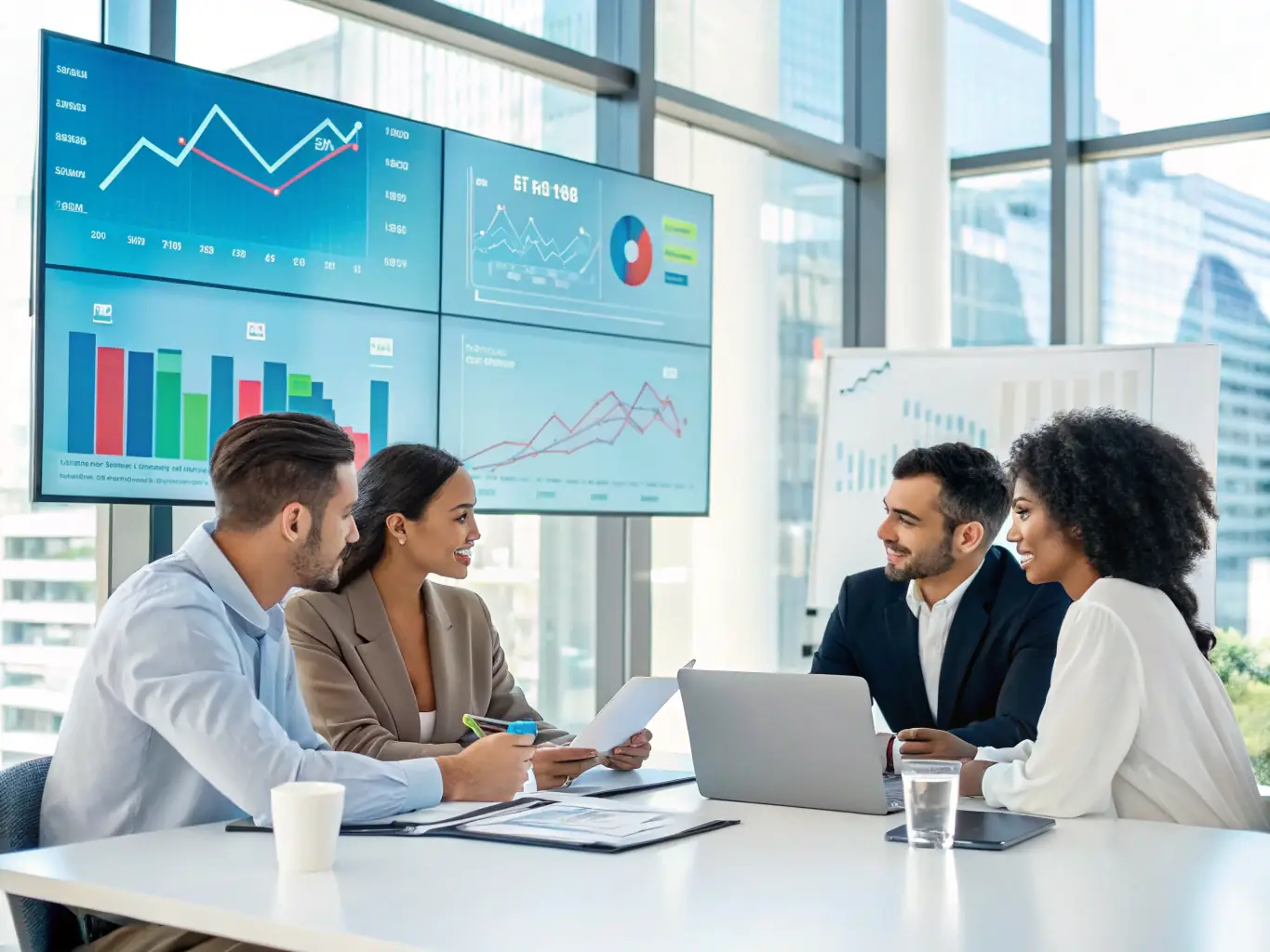 A visual representation of a strategic planning session, showing team members collaborating on a roadmap with key milestones. The image conveys a sense of forward-thinking and collaborative decision-making.