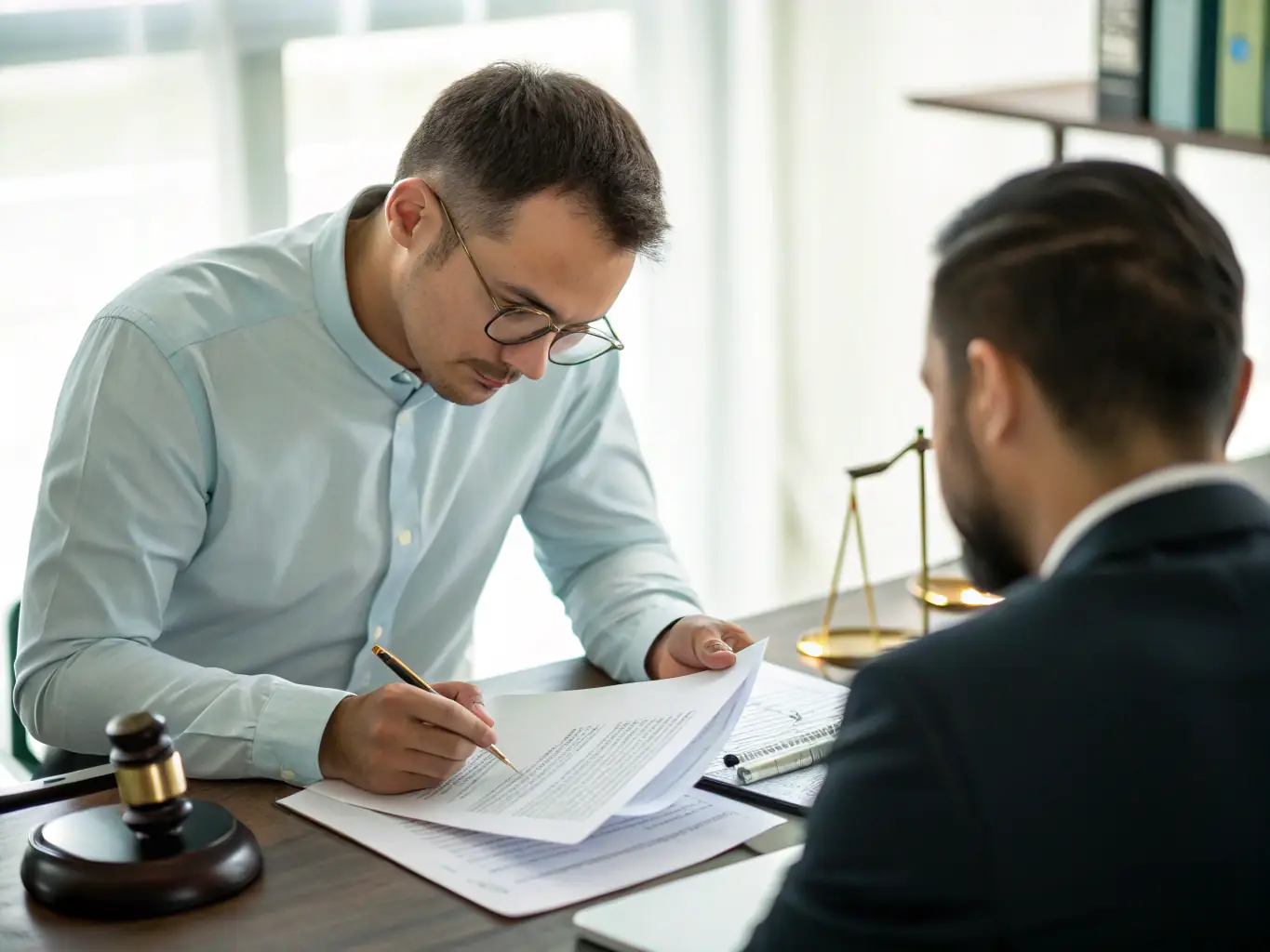 An image depicting legal professionals reviewing documents in a well-lit office, representing CGO's legal support services for organizations.