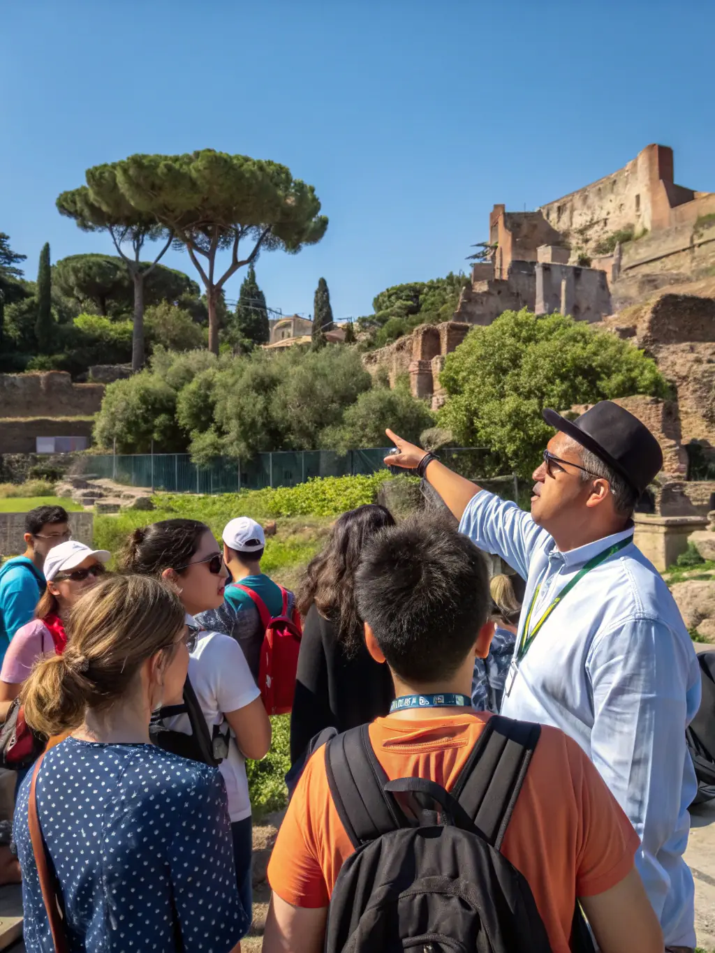 A group of people participating in a guided tour of a historical site in Meylan, led by a knowledgeable guide.